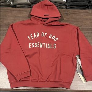 Fear of God Essentials Red Hoodie